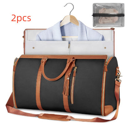 Large Capacity Travel Duffle Bag Women's Handbag Folding Suit Bag Waterproof Clothes Totes - GOMARRD