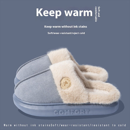 New Plush Slippers For Women Men Winter Warm Home Slipper Indoor Thick-soled Fleece Shoes - GOMARRD