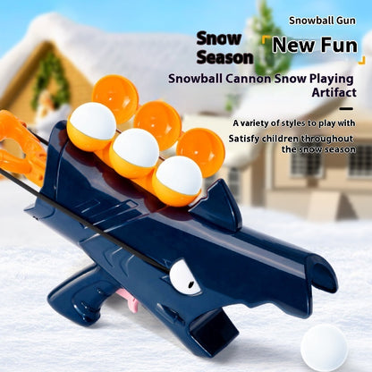 Children's Outdoor Snow Shark Cute Cartoon Snowball Gun  Launcher Clip  Fight Toy