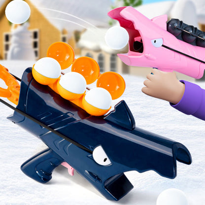 Children's Outdoor Snow Shark Cute Cartoon Snowball Gun  Launcher Clip  Fight Toy