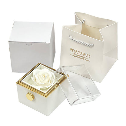 Rotating Soap Flower Rose Gift Box Creative Rotating Rose Jewelry Packaging Box Valentine's Day Gift For Women - GOMARRD