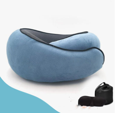 Travel Neck Pillow Non-Deformed Airplane Pillow Travel Neck Cushion Durable U-Shaped Travel Memory Cotton Nap Neck Pillow